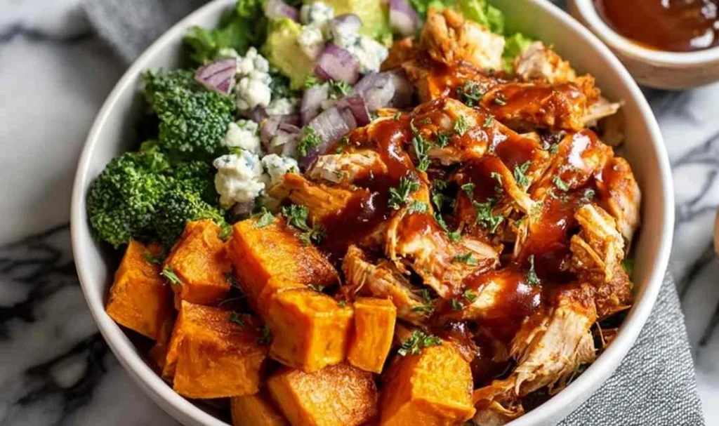 BBQ Chicken Roasted Sweet Potato Bowls Easy High-Protein Sheet Pan Dinner