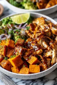 BBQ Chicken Roasted Sweet Potato Bowls Easy High-Protein Sheet Pan Dinner