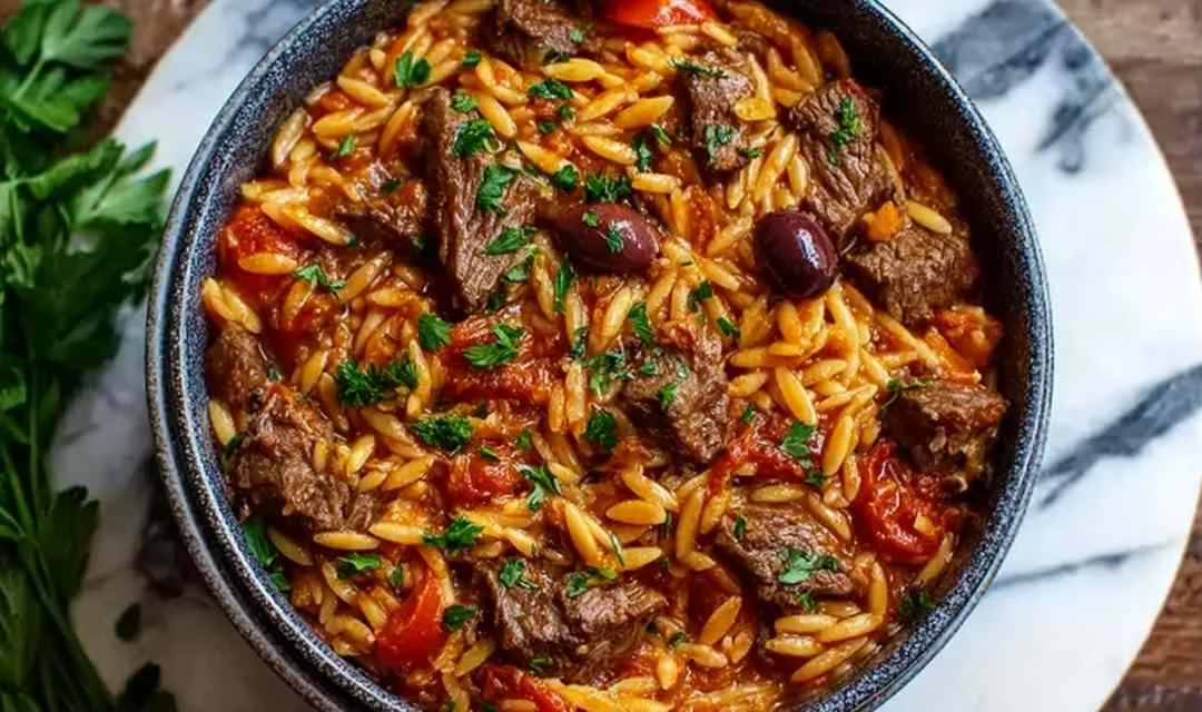 Beef Giouvetsi (Greek Beef Orzo Pasta)