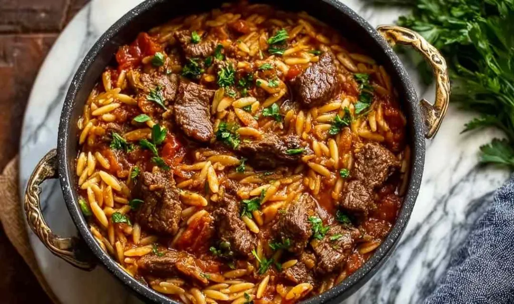Beef Giouvetsi (Greek Beef Orzo Pasta)