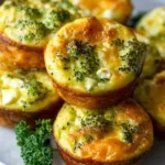 Broccoli Cheddar Baked Egg Bites with Cottage Cheese