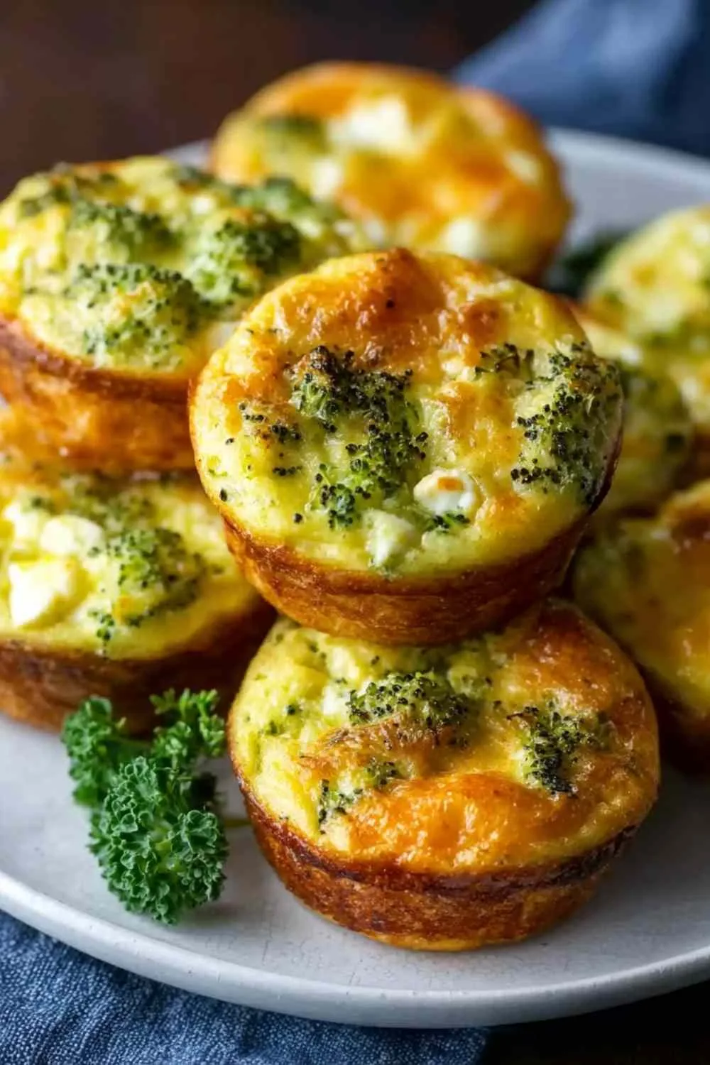 Broccoli Cheddar Baked Egg Bites with Cottage Cheese