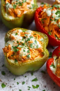 Buffalo Chicken Stuffed Peppers Easy Spicy Dinner in 65 Minutes