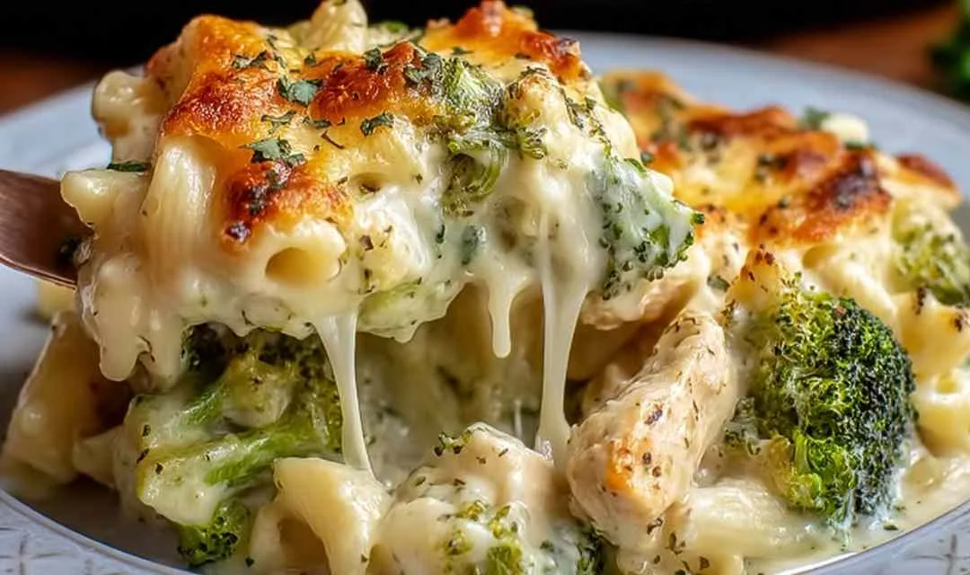 CHICKEN AND BROCCOLI ALFREDO BAKE