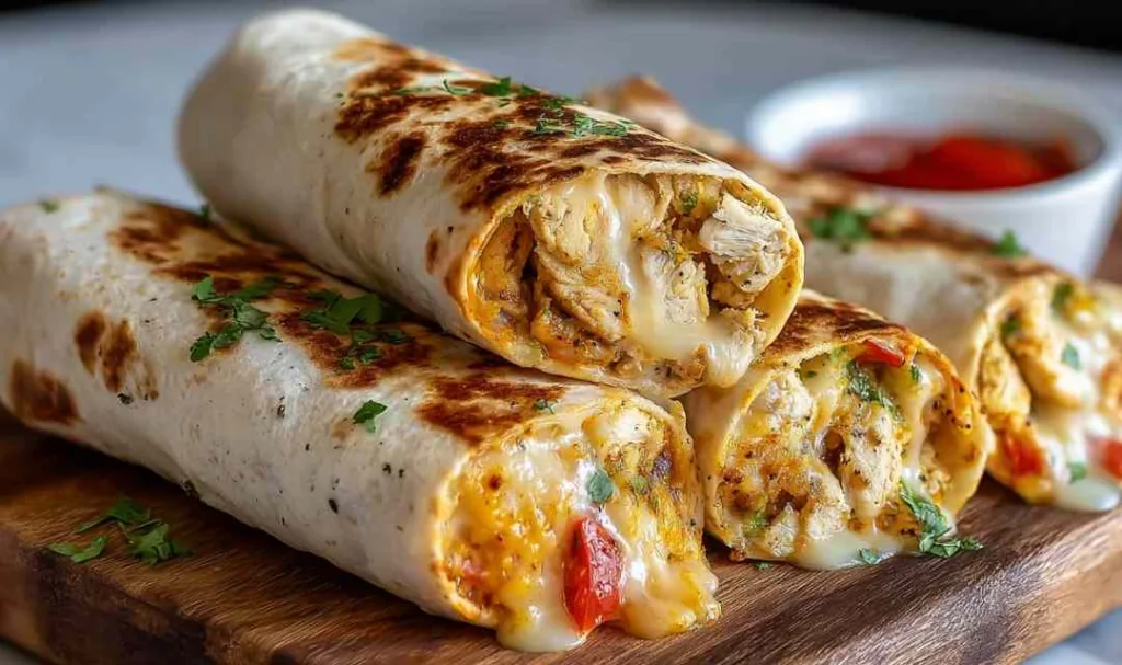 Cheesy Garlic Chicken Wraps Quick Comfort in Every Bite