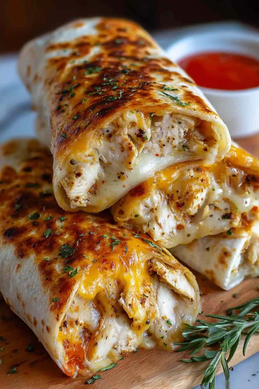 Cheesy Garlic Chicken Wraps Quick Comfort in Every Bite