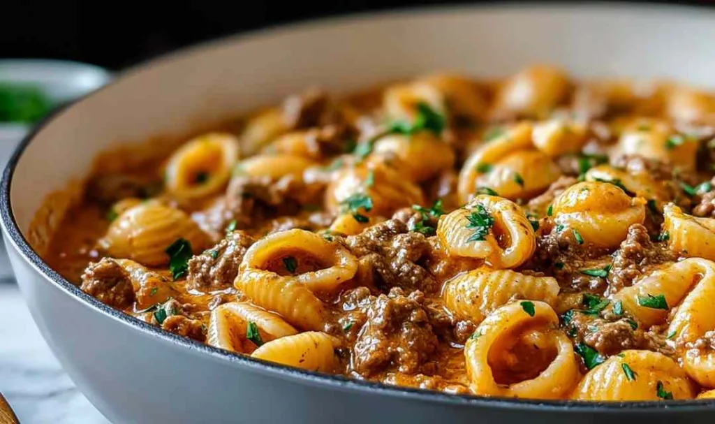 Creamy Beef and Shells Recipe