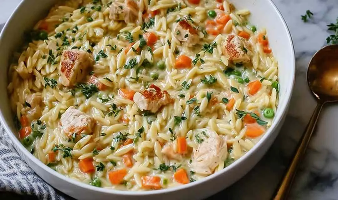 Creamy Chicken Pot Pie Orzo