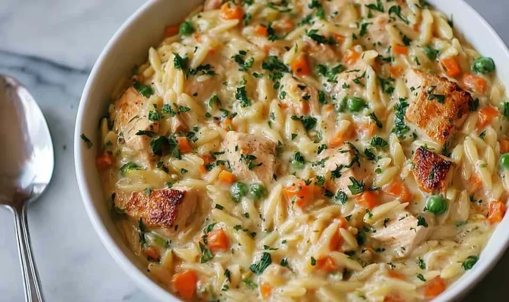 Creamy Chicken Pot Pie Orzo