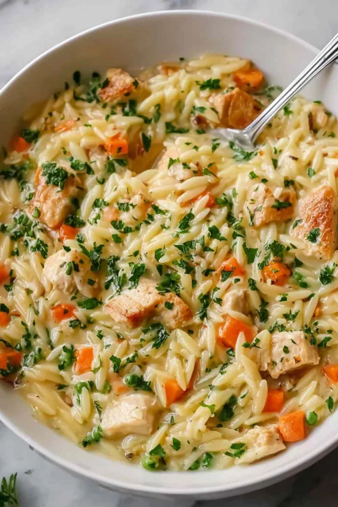 Creamy Chicken Pot Pie Orzo