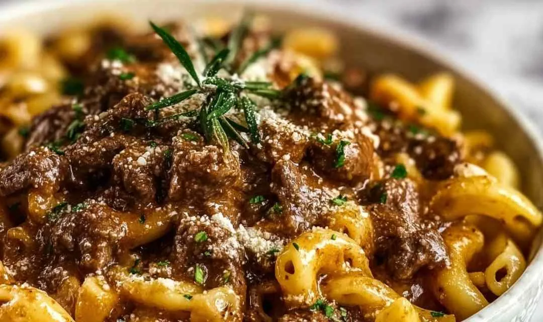 Creamy Garlic Beef Pasta Recipe