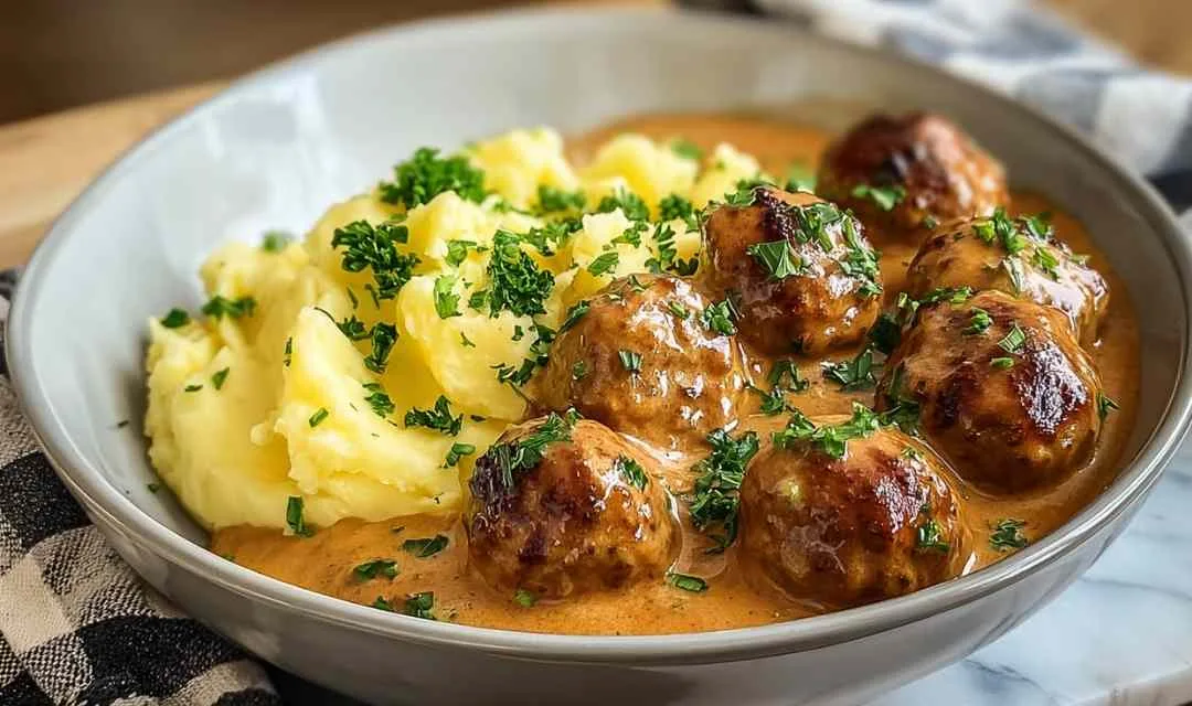 Creamy Meatballs with Mashed Potatoes