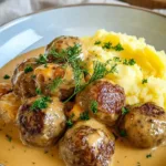 Creamy Meatballs with Mashed Potatoes