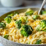 Creamy One-Pot Broccoli Cheddar Orzo Easy 25-Minute Comfort Recipe