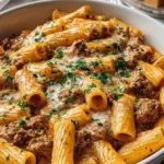 Creamy Parmesan Beef Rigatoni