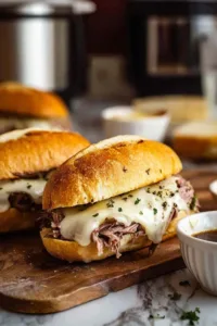 Crock Pot French Dip Sandwiches Easy 7-Hour Slow Cooker Recipe