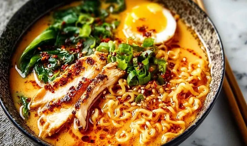 Fiery Chicken Ramen A Comforting Noodle Bowl