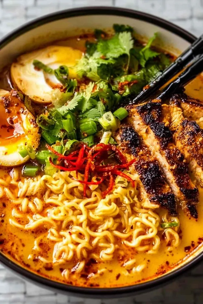 Fiery Chicken Ramen A Comforting Noodle Bowl