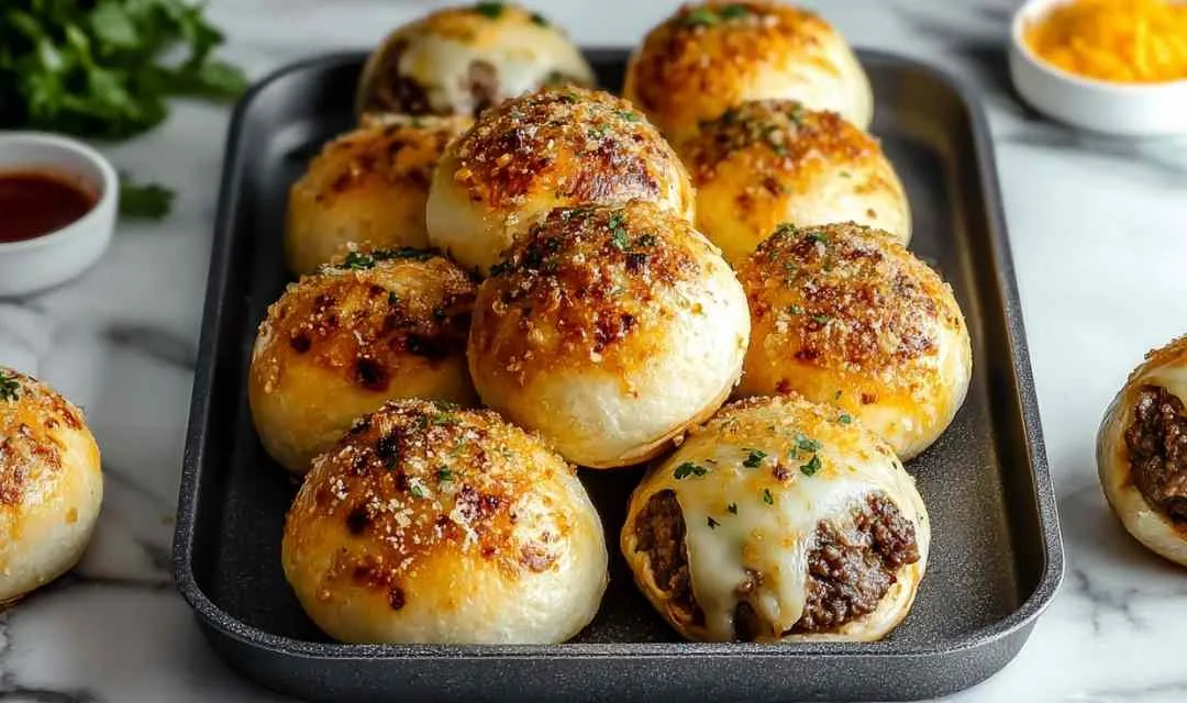 Garlic Parmesan Cheeseburger Bombs in 40 Minutes