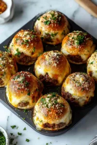 Garlic Parmesan Cheeseburger Bombs in 40 Minutes