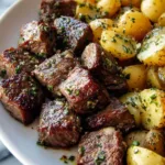 Garlic Steak Bites and Potatoes