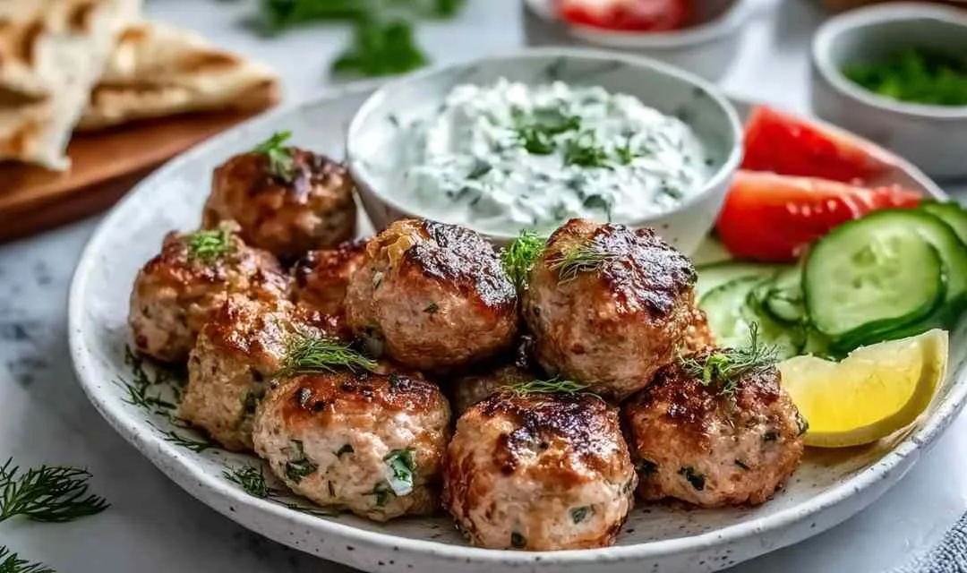 Greek Turkey Meatballs with Tzatziki