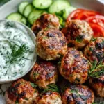 Greek Turkey Meatballs with Tzatziki