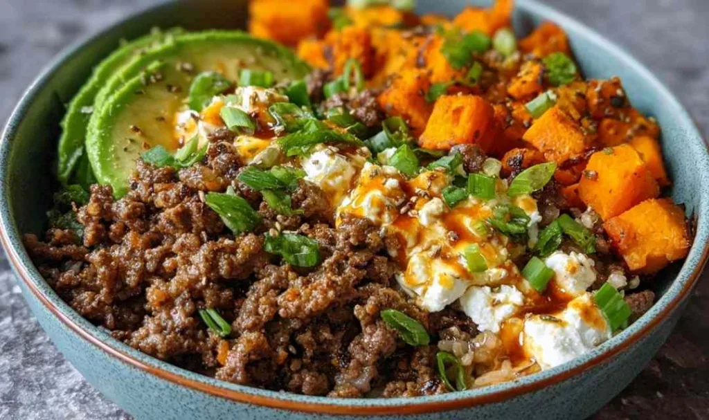 Ground Beef Hot Honey Bowl