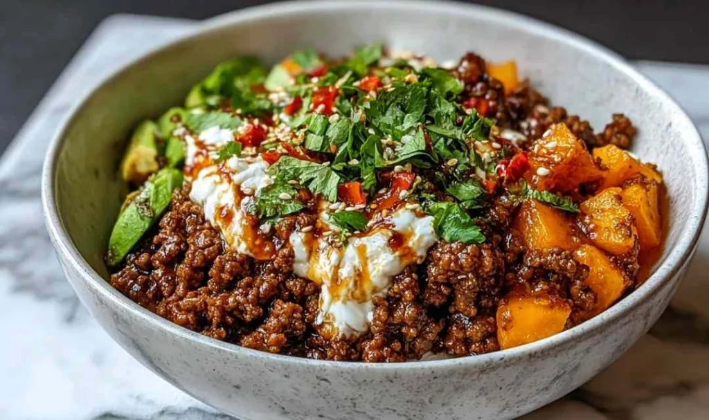 Ground Beef Hot Honey Bowl Recipe