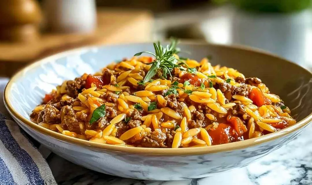Ground Beef Orzo