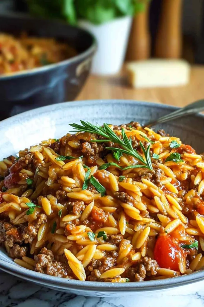 Ground Beef Orzo