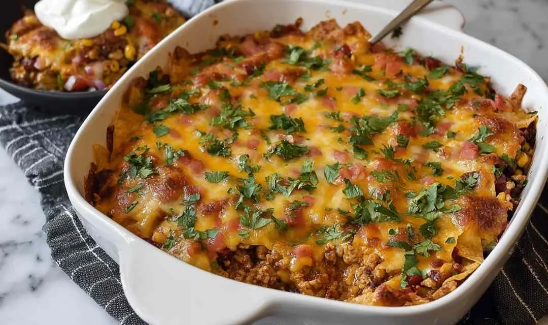 Ground chicken taco casserole