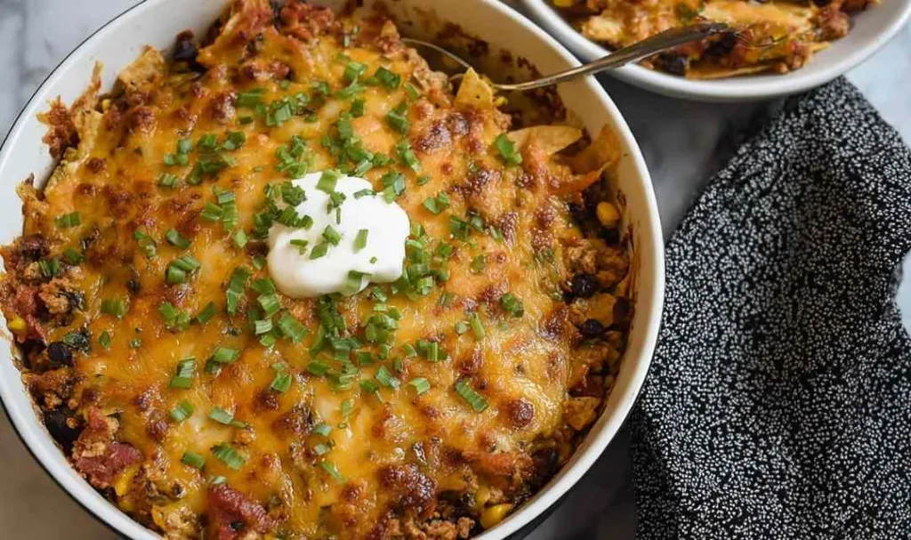 Ground chicken taco casserole