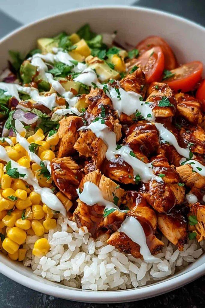 HIGH PROTEIN BBQ RANCH CHICKEN BOWL