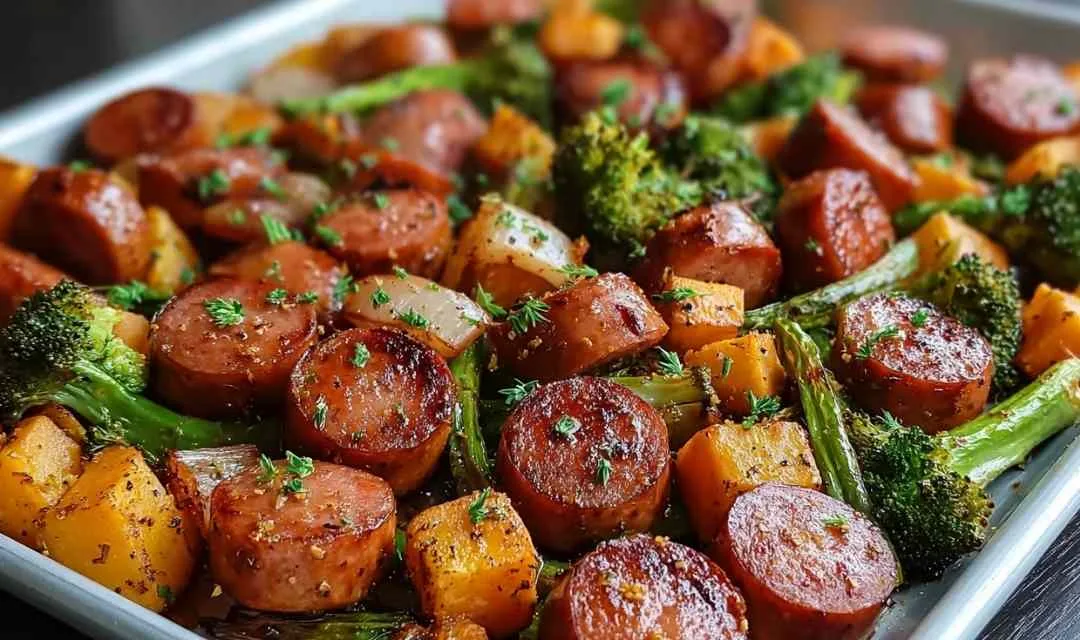 HONEY GARLIC SHEET PAN SAUSAGE