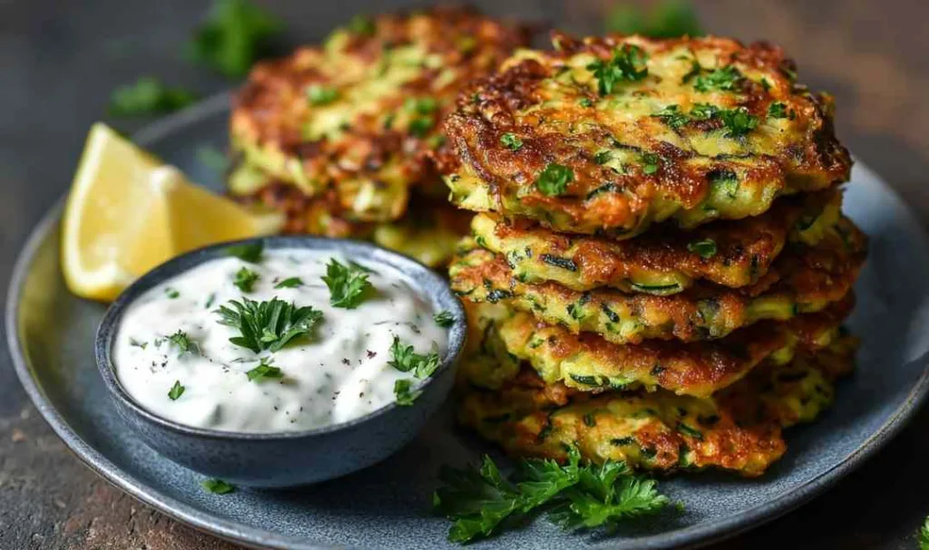Healthy zucchini fritters