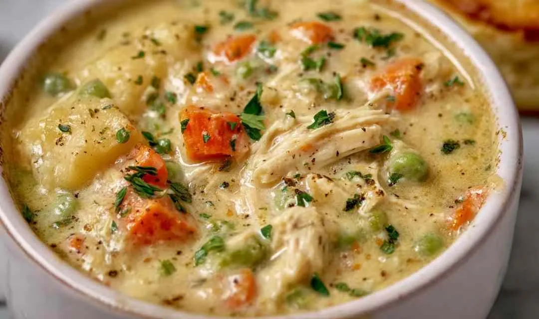 High Protein Chicken Pot Pie Soup