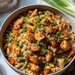 High Protein Crispy Garlic Chicken Fried Rice Quick 25-Minute Meal