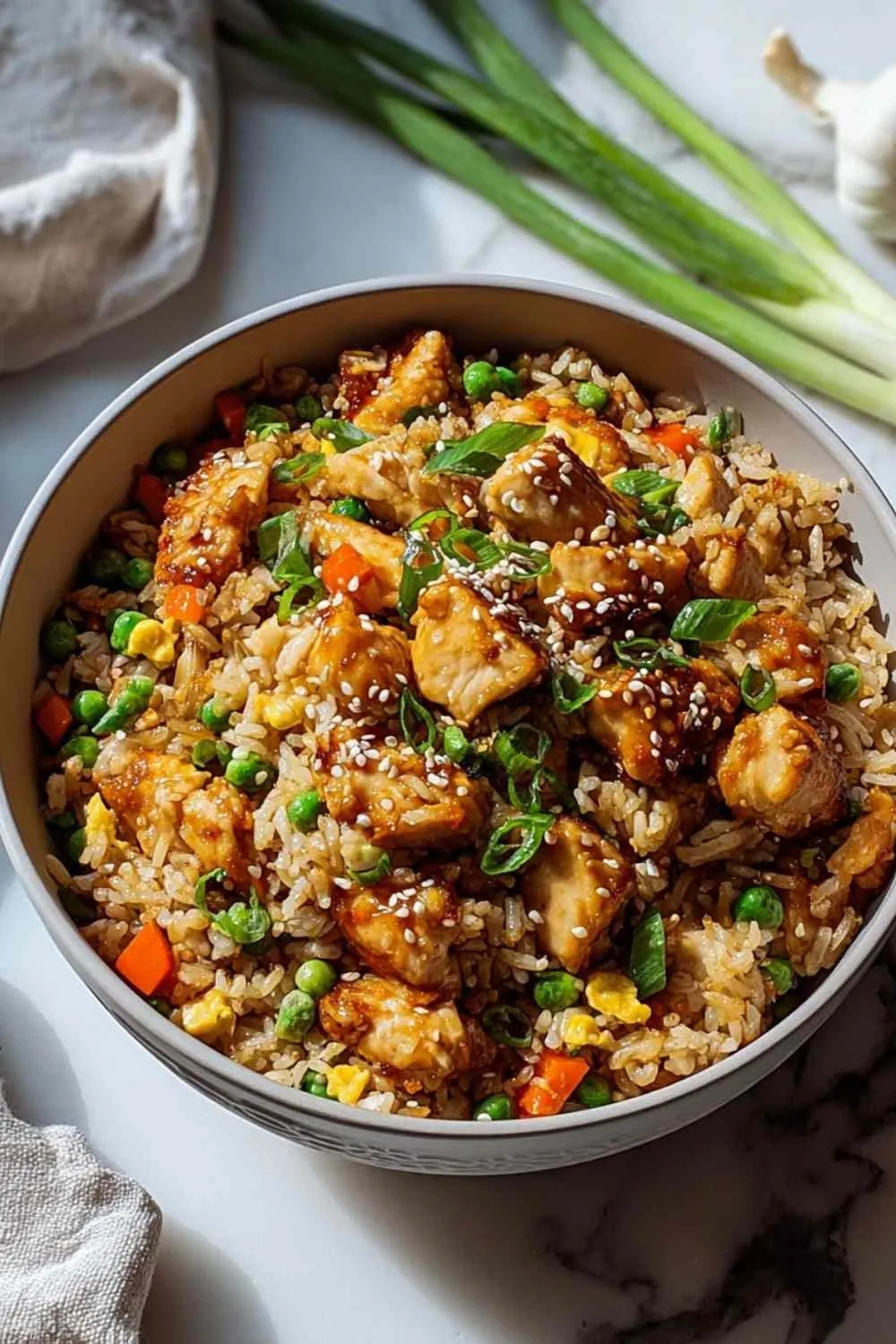 High Protein Crispy Garlic Chicken Fried Rice Quick 25-Minute Meal
