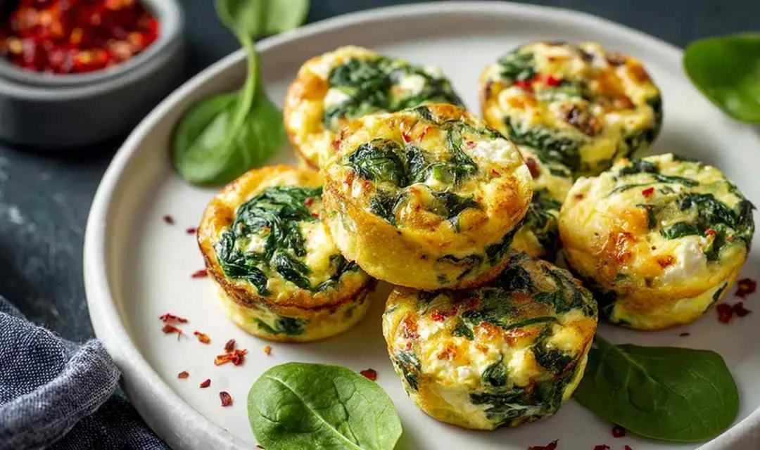 High-Protein Egg Bites with Cottage Cheese and Spinach
