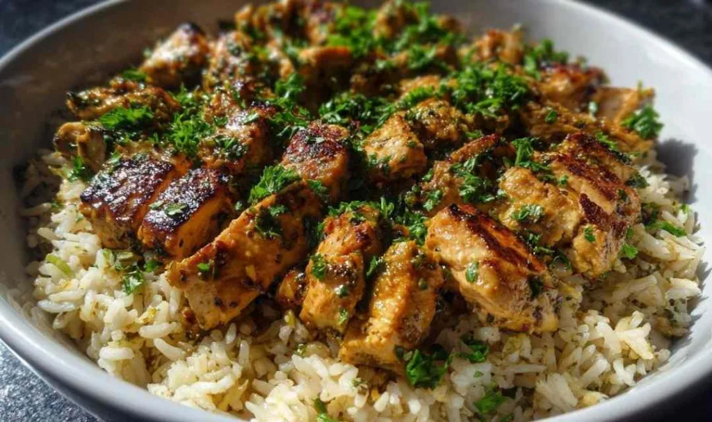 High Protein Garlic Chicken Rice Easy One-Skillet Dinner Ready in 25 Minutes