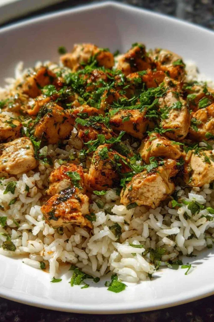 High Protein Garlic Chicken Rice Easy One-Skillet Dinner Ready in 25 Minutes