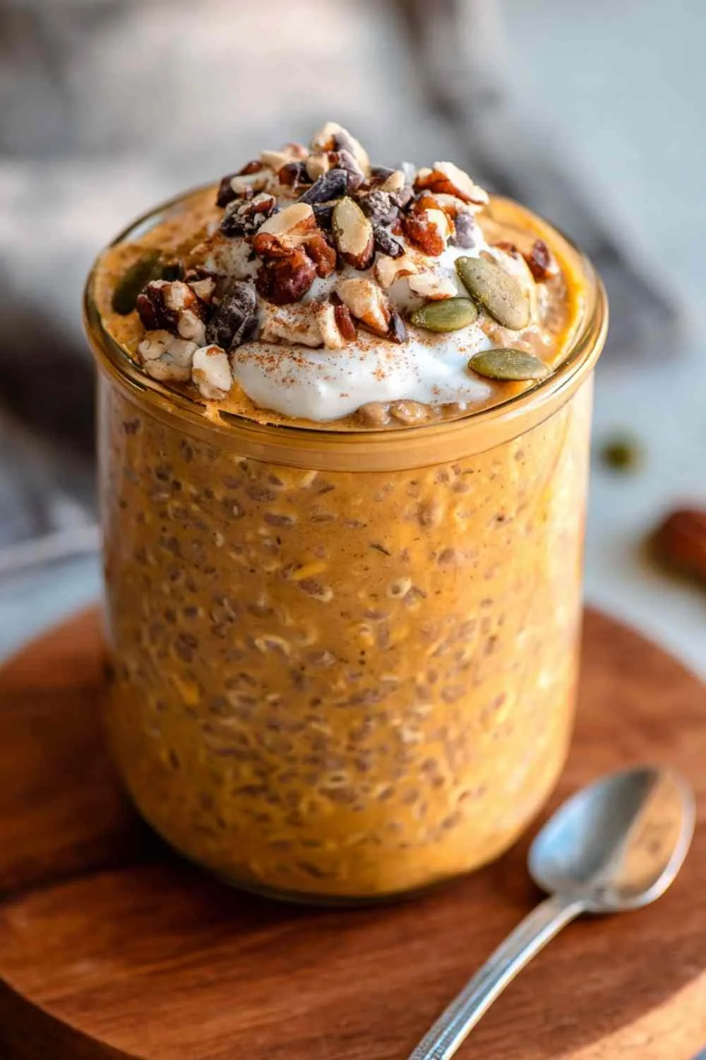 High Protein Pumpkin Overnight Oats (27g Protein!)