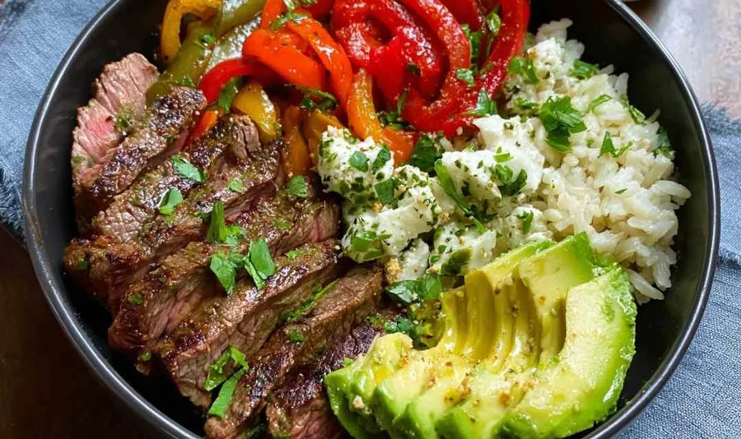 High Protein Steak Fajita Bowl