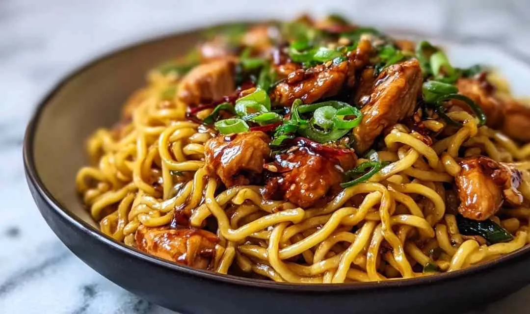 High Protein Sticky Garlic Chicken Noodles Perfect 35-Minute Recipe