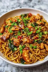 High Protein Sticky Garlic Chicken Noodles Perfect 35-Minute Recipe