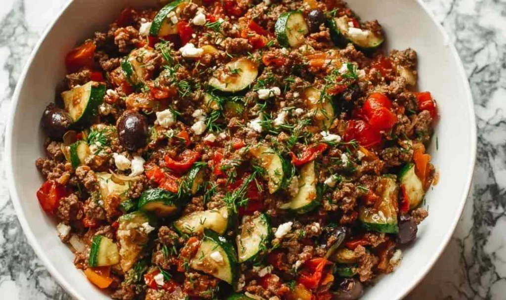 Mediterranean Ground Beef Stir-Fry