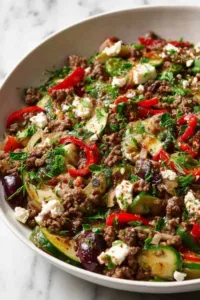Mediterranean Ground Beef Stir-Fry