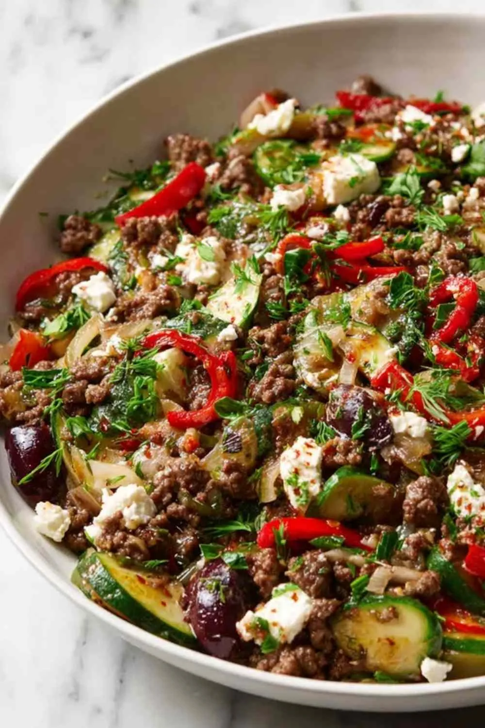 Mediterranean Ground Beef Stir-Fry