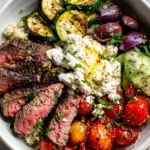 Mediterranean Steak Bowl Healthy 30-Minute Dinner with Tzatziki